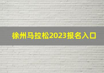 徐州马拉松2023报名入口