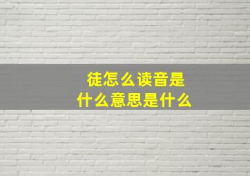 徒怎么读音是什么意思是什么