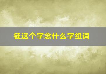 徒这个字念什么字组词