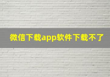 微信下载app软件下载不了