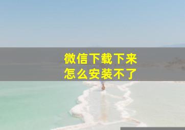 微信下载下来怎么安装不了