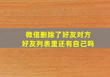 微信删除了好友对方好友列表里还有自己吗