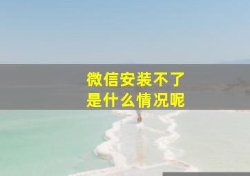 微信安装不了是什么情况呢