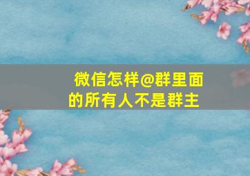 微信怎样@群里面的所有人不是群主