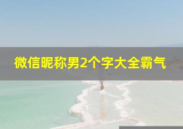 微信昵称男2个字大全霸气