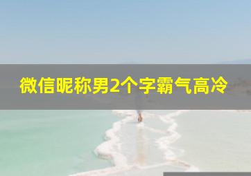 微信昵称男2个字霸气高冷