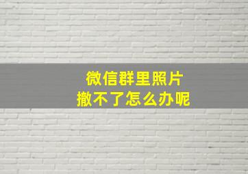 微信群里照片撤不了怎么办呢