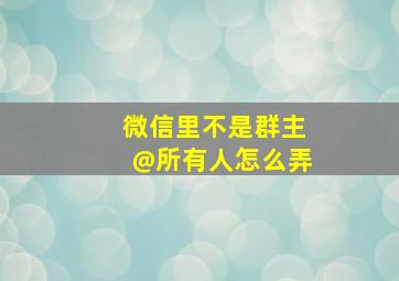 微信里不是群主@所有人怎么弄