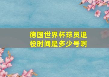 德国世界杯球员退役时间是多少号啊