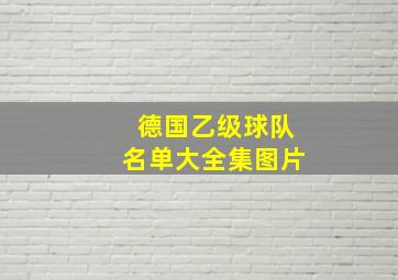 德国乙级球队名单大全集图片