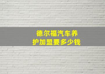 德尔福汽车养护加盟要多少钱