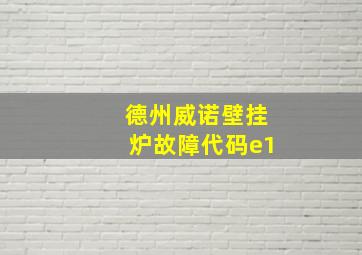 德州威诺壁挂炉故障代码e1