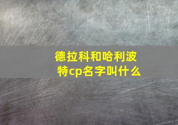 德拉科和哈利波特cp名字叫什么