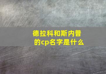 德拉科和斯内普的cp名字是什么