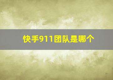 快手911团队是哪个