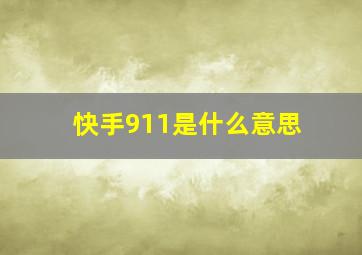 快手911是什么意思