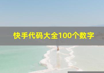 快手代码大全100个数字