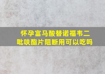 怀孕富马酸替诺福韦二吡呋酯片阻断用可以吃吗