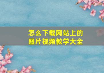 怎么下载网站上的图片视频教学大全