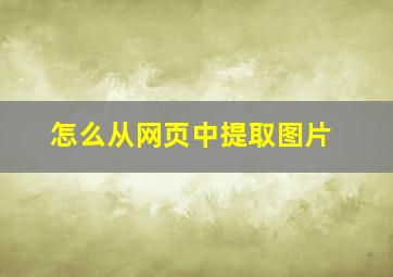 怎么从网页中提取图片