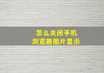 怎么关闭手机浏览器图片显示