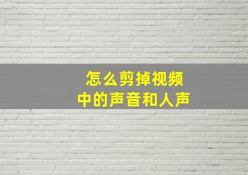 怎么剪掉视频中的声音和人声