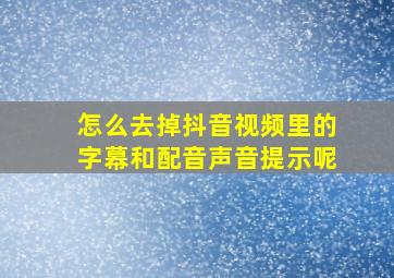 怎么去掉抖音视频里的字幕和配音声音提示呢