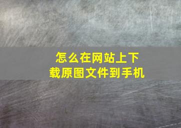 怎么在网站上下载原图文件到手机