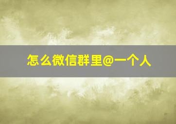 怎么微信群里@一个人