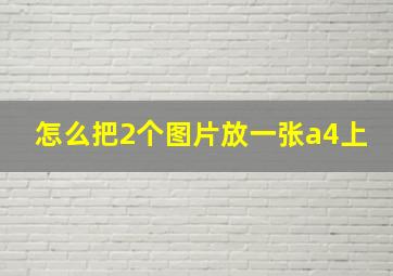 怎么把2个图片放一张a4上