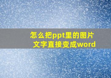 怎么把ppt里的图片文字直接变成word