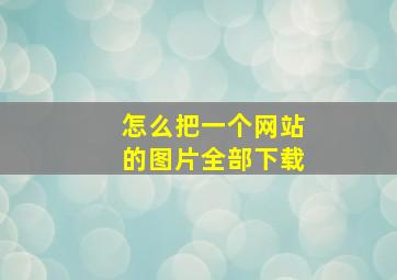 怎么把一个网站的图片全部下载