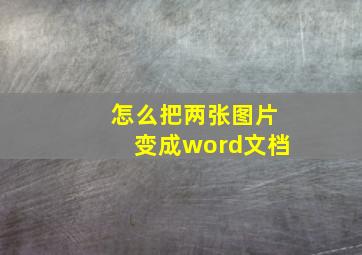 怎么把两张图片变成word文档