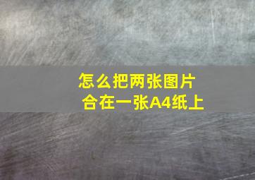 怎么把两张图片合在一张A4纸上