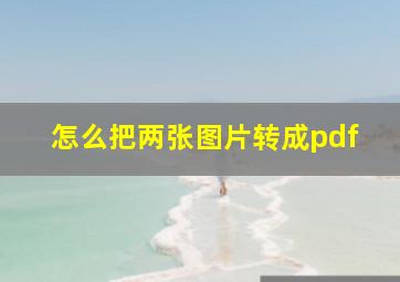 怎么把两张图片转成pdf