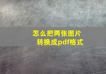 怎么把两张图片转换成pdf格式