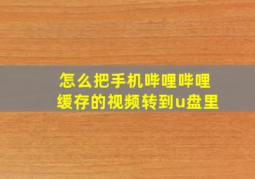 怎么把手机哔哩哔哩缓存的视频转到u盘里