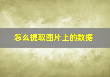 怎么提取图片上的数据