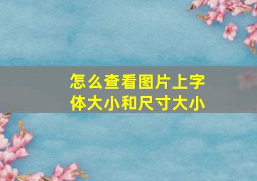 怎么查看图片上字体大小和尺寸大小