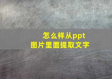 怎么样从ppt图片里面提取文字