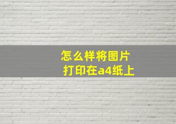 怎么样将图片打印在a4纸上