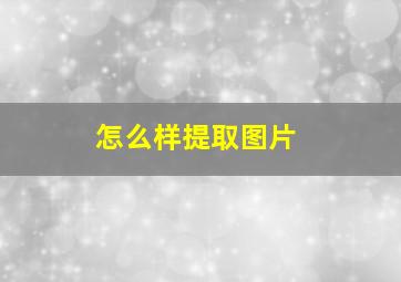 怎么样提取图片