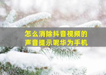 怎么消除抖音视频的声音提示呢华为手机