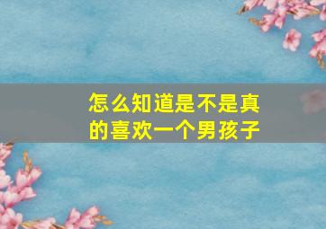 怎么知道是不是真的喜欢一个男孩子