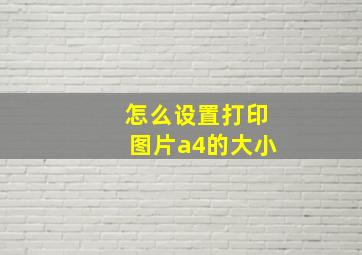 怎么设置打印图片a4的大小