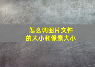 怎么调图片文件的大小和像素大小