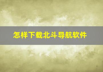 怎样下载北斗导航软件