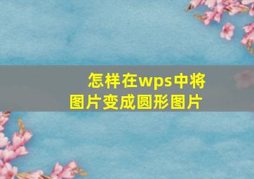 怎样在wps中将图片变成圆形图片