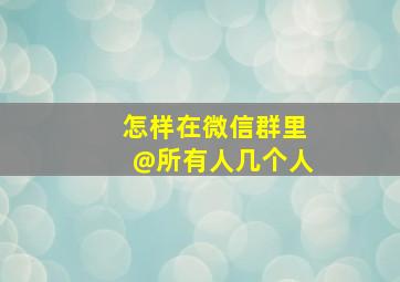 怎样在微信群里@所有人几个人