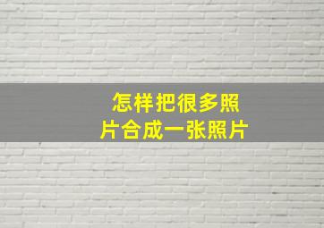 怎样把很多照片合成一张照片